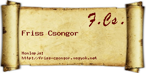 Friss Csongor névjegykártya